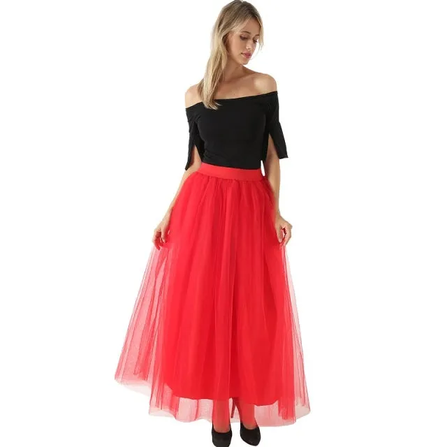 4 Layer Tulle Bouffant Puffy Fashion Tutu Skirt