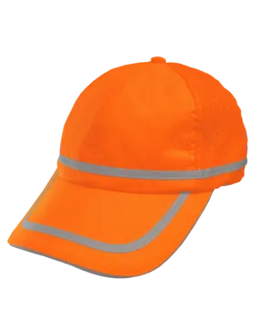 803STOR Safety Baseball Hat: Hi-Vis Orange Adjustable Cap: Cotton Sweatband