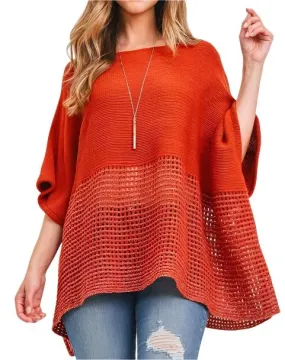 Accent Poncho Top Half See Through - Women