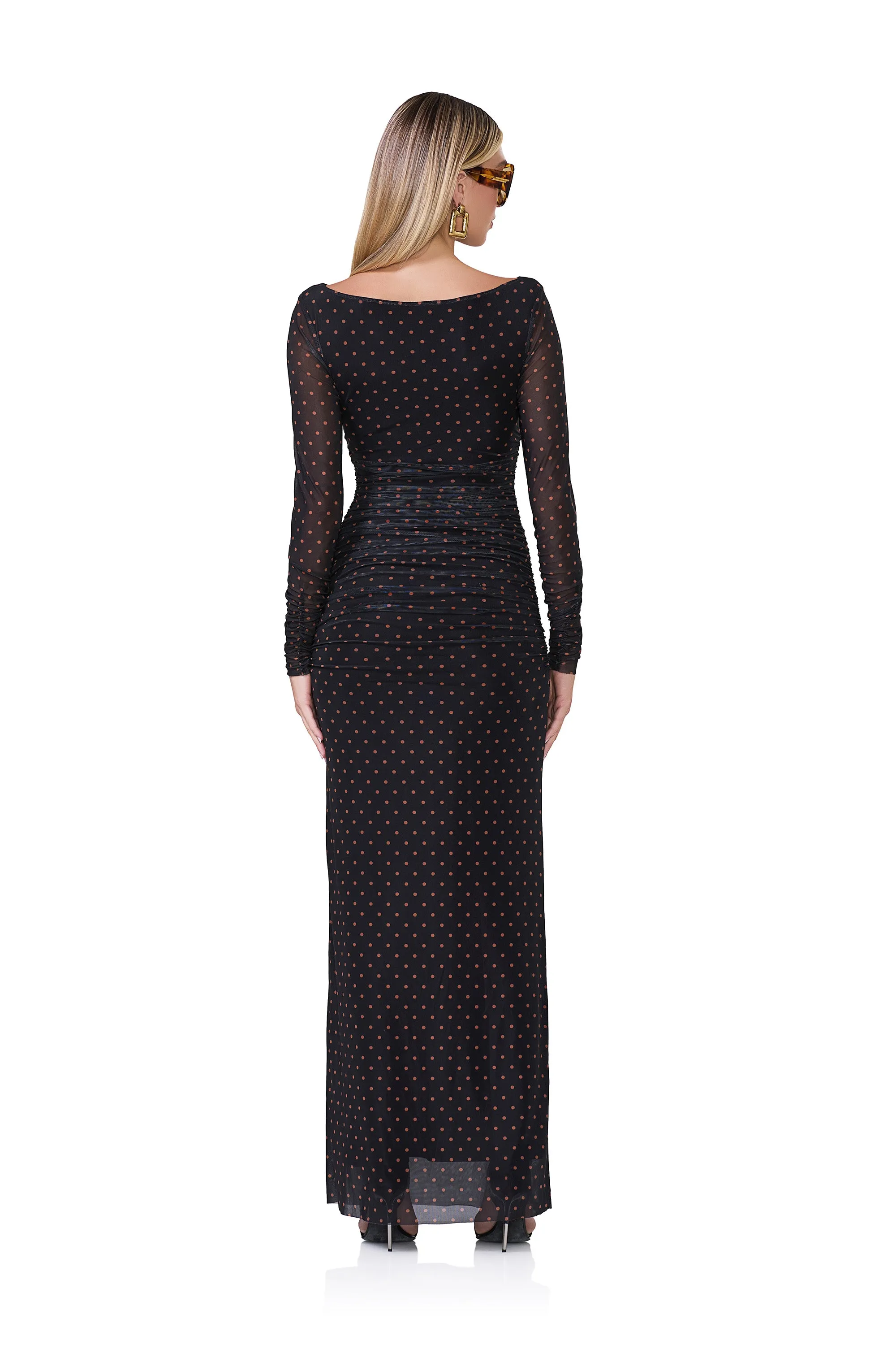 Adele Dress - Sepia Dot