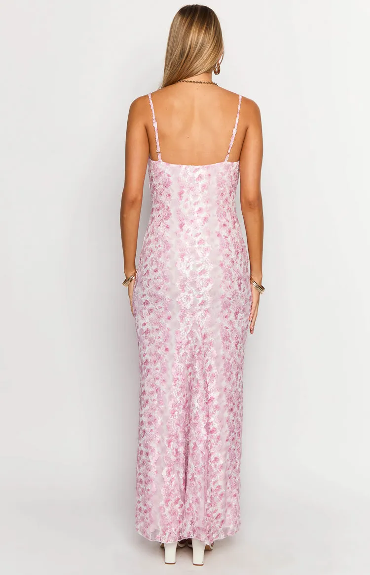 Alanna Pink Lace Maxi Dress