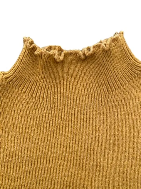 Alessandra Mustard Ribbed Top Set