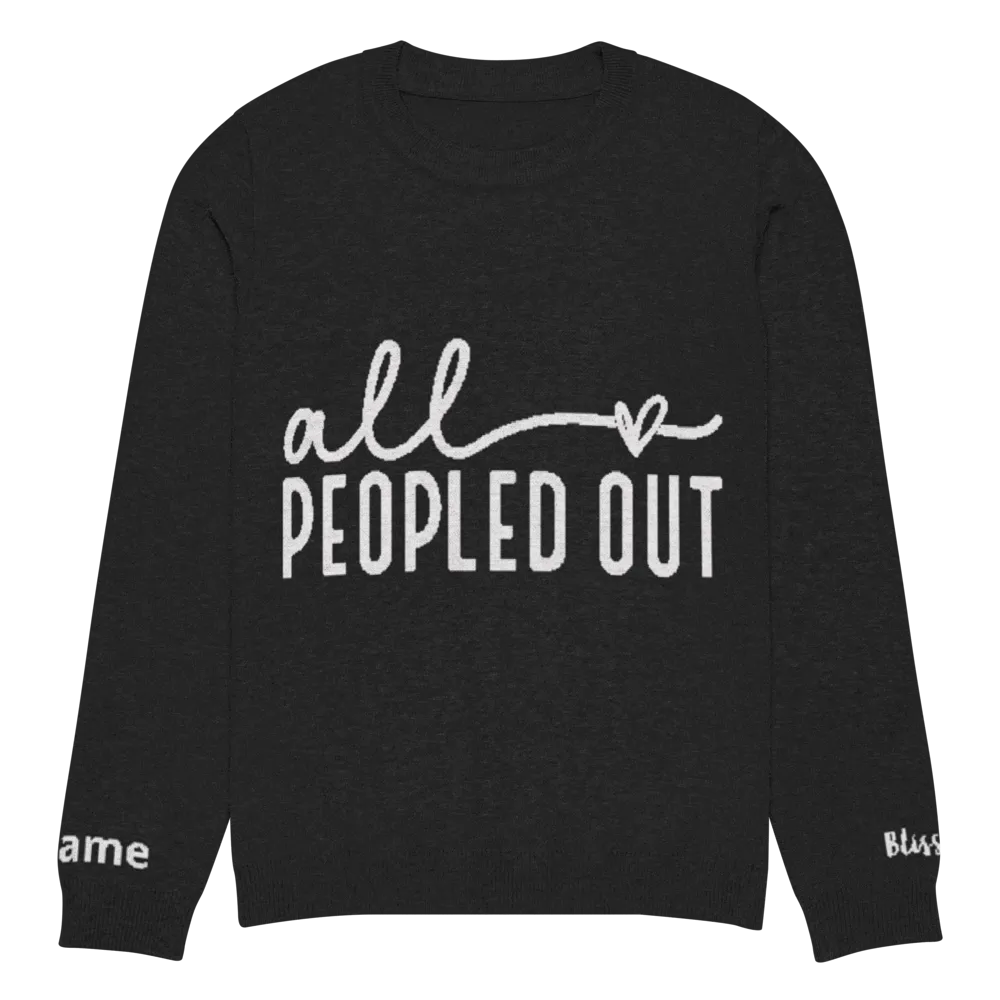 All Peopled Out Personalized Knit Sweater