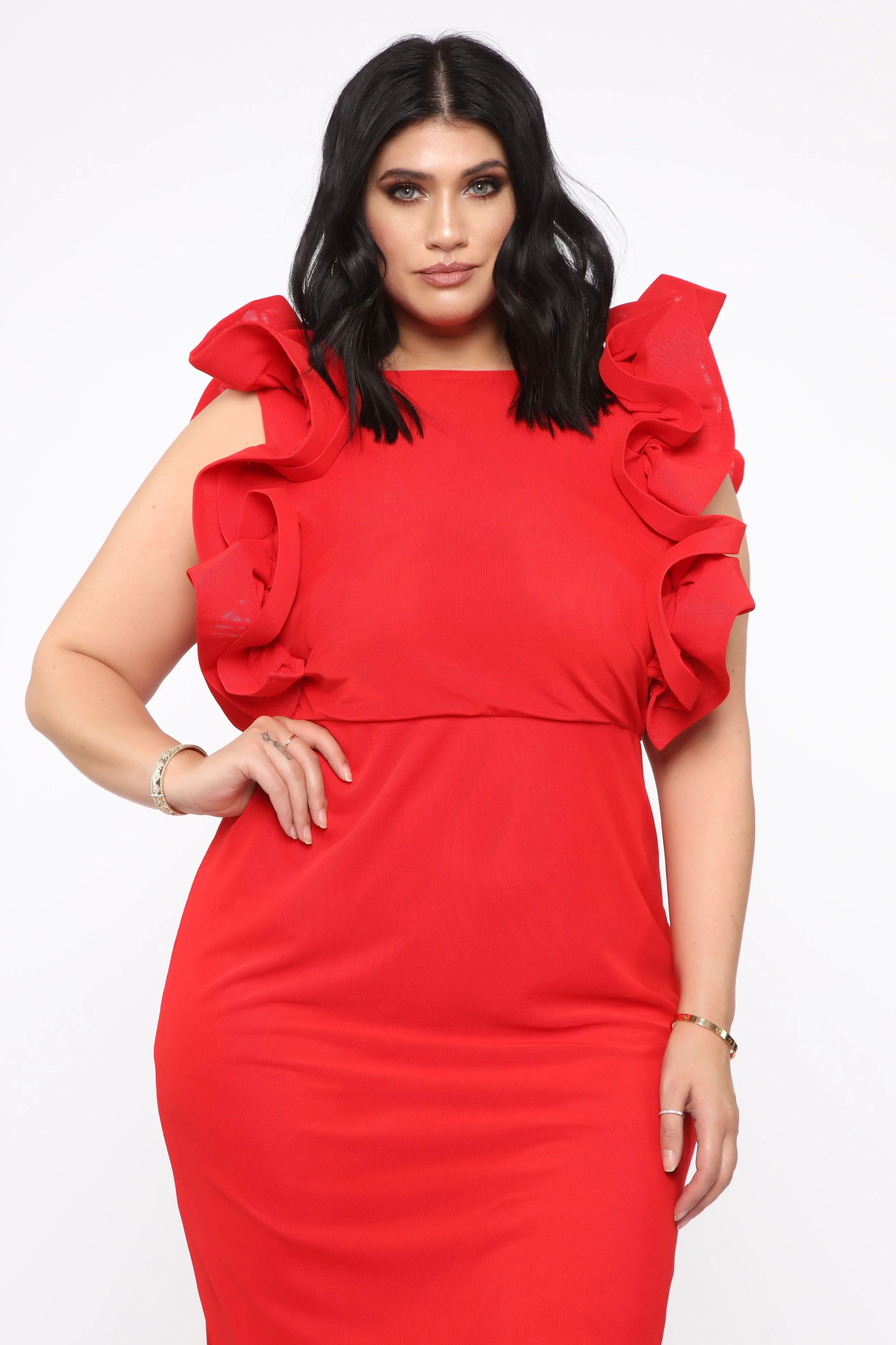 Always A Good Time Ruffle Maxi Dress - Red