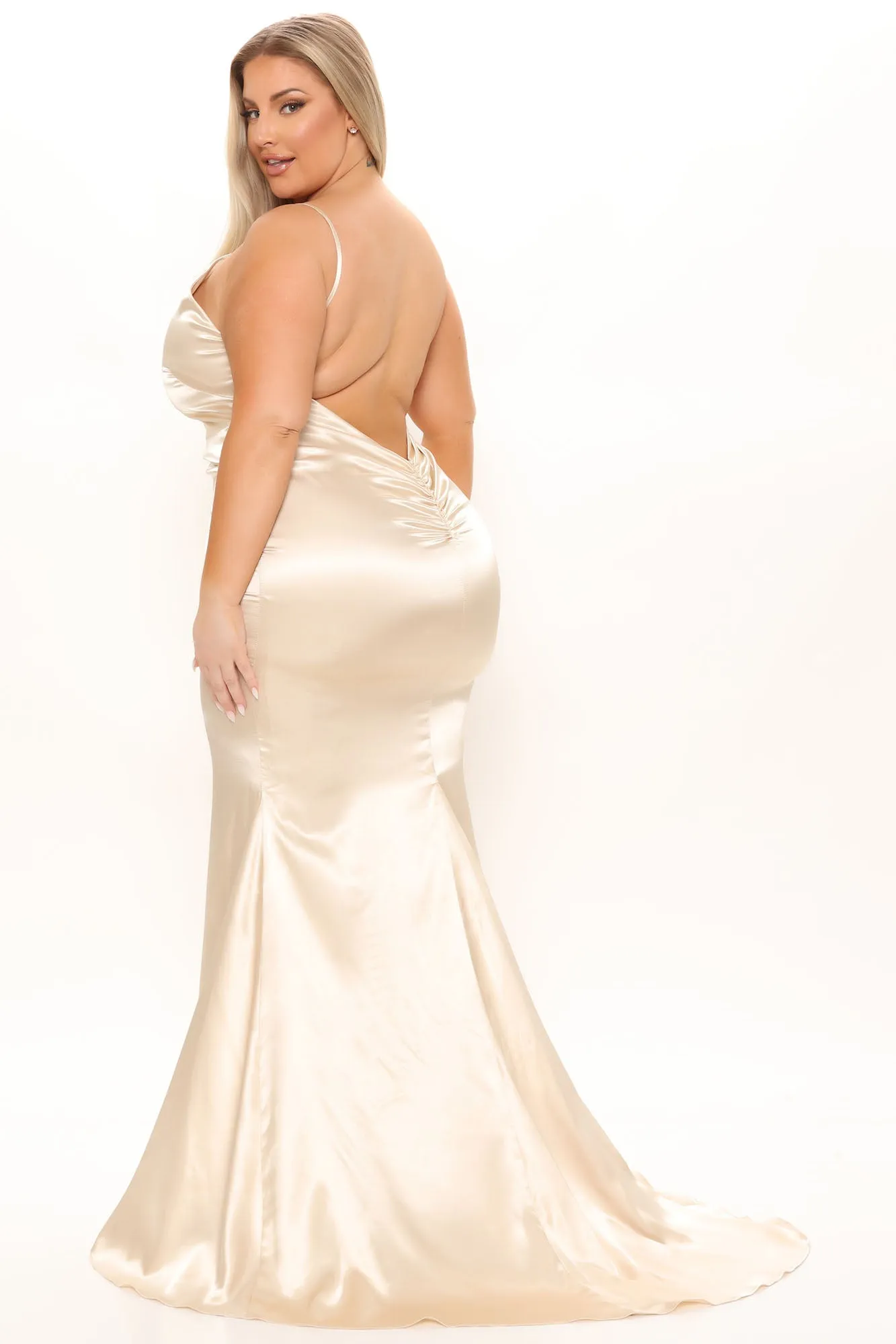 Always Flaunting Satin Maxi Dress - Cream