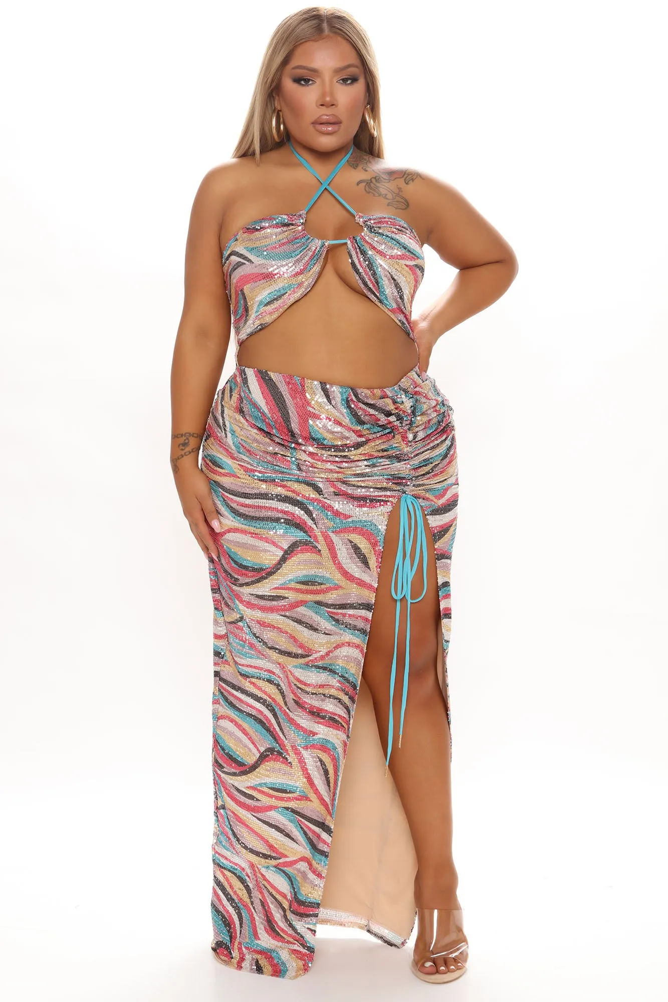 Always Pretty Sequin Maxi Dress - Multi Color