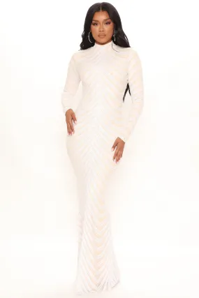 Ameera Sequin Maxi Dress - White