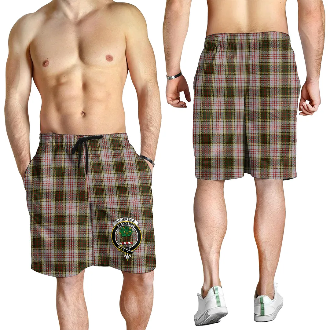 Anderson Dress Tartan Mens Shorts with Family Crest