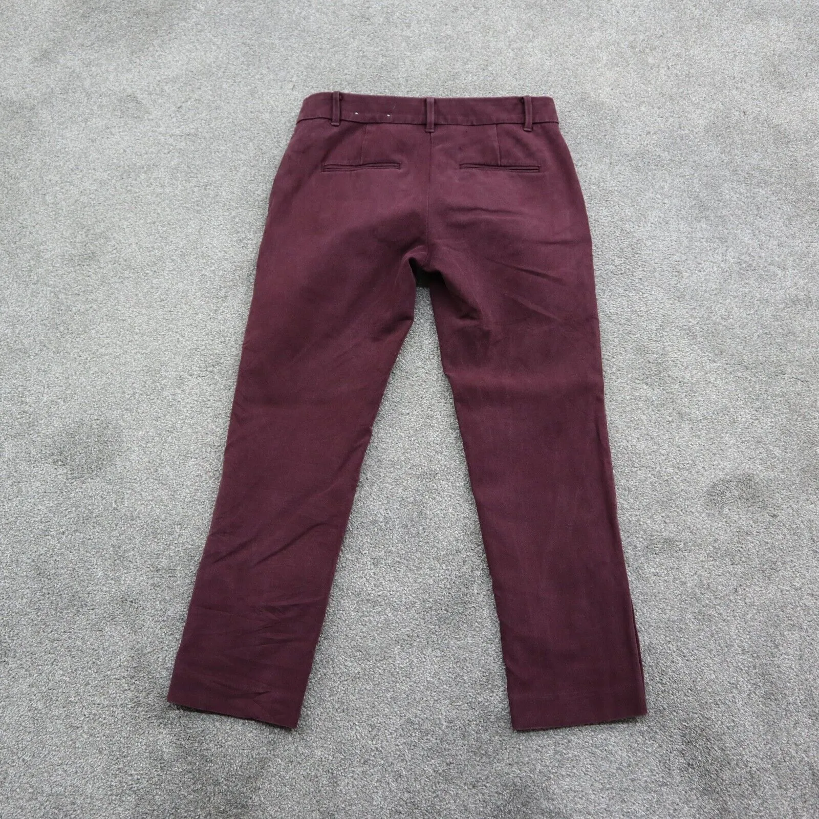 ANN Taylor Womens Chino Pants Straight Leg Mid Rise Stretch Maroon Size 00P