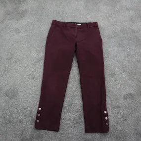 ANN Taylor Womens Chino Pants Straight Leg Mid Rise Stretch Maroon Size 00P