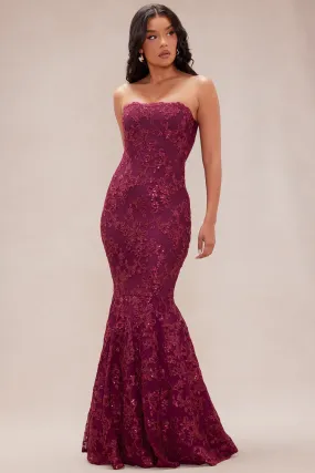 Anne Mermaid Gown - Plum