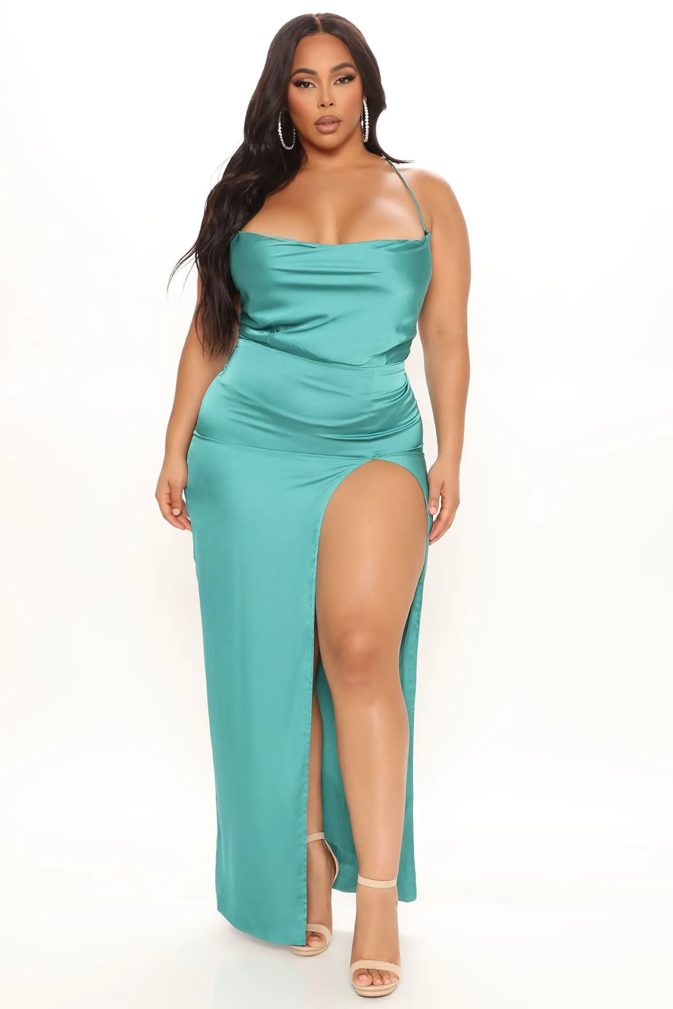 Annika Satin Maxi Dress - Kelly Green