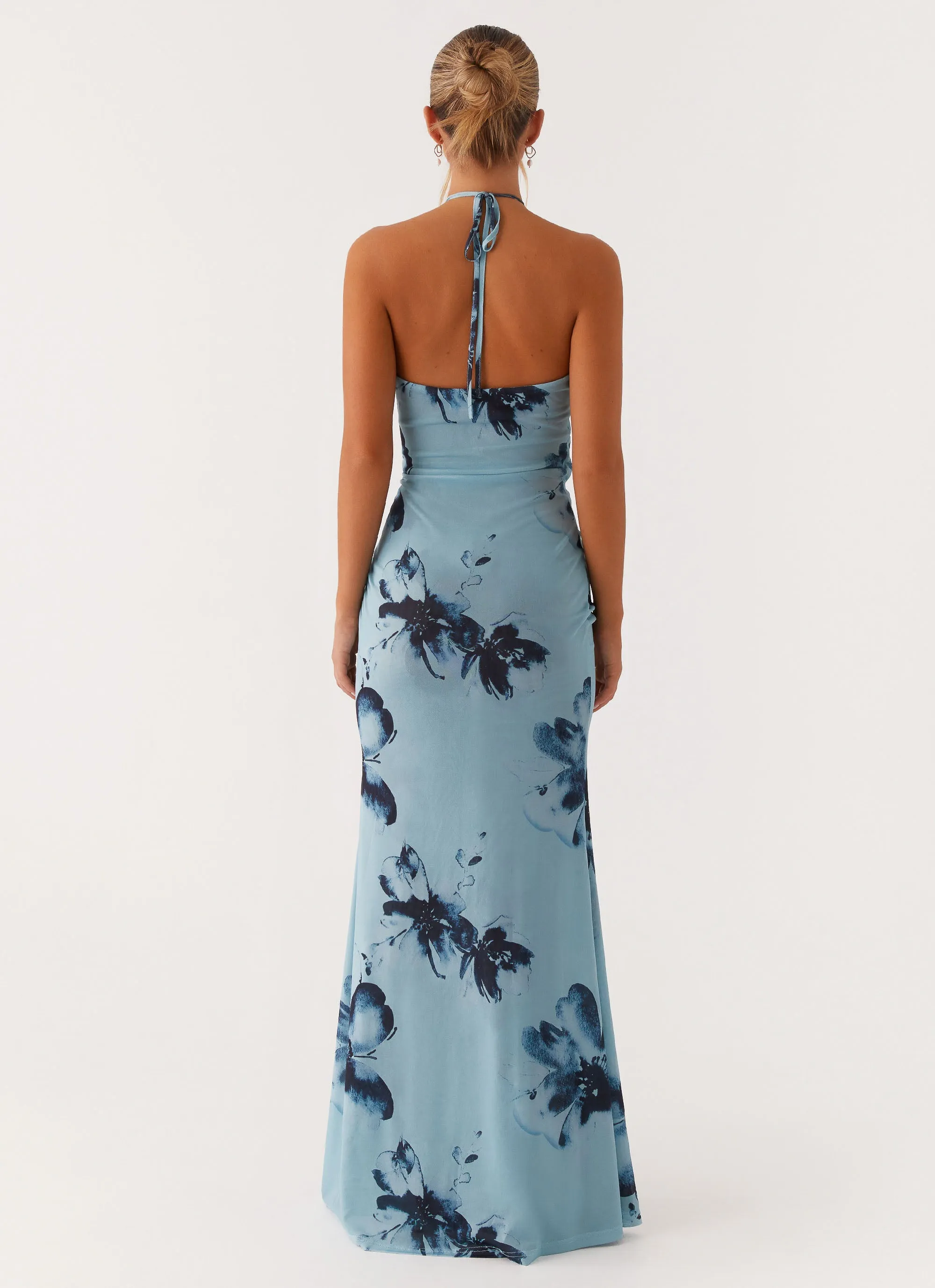 Antonia Maxi Dress - Black Blue Floral