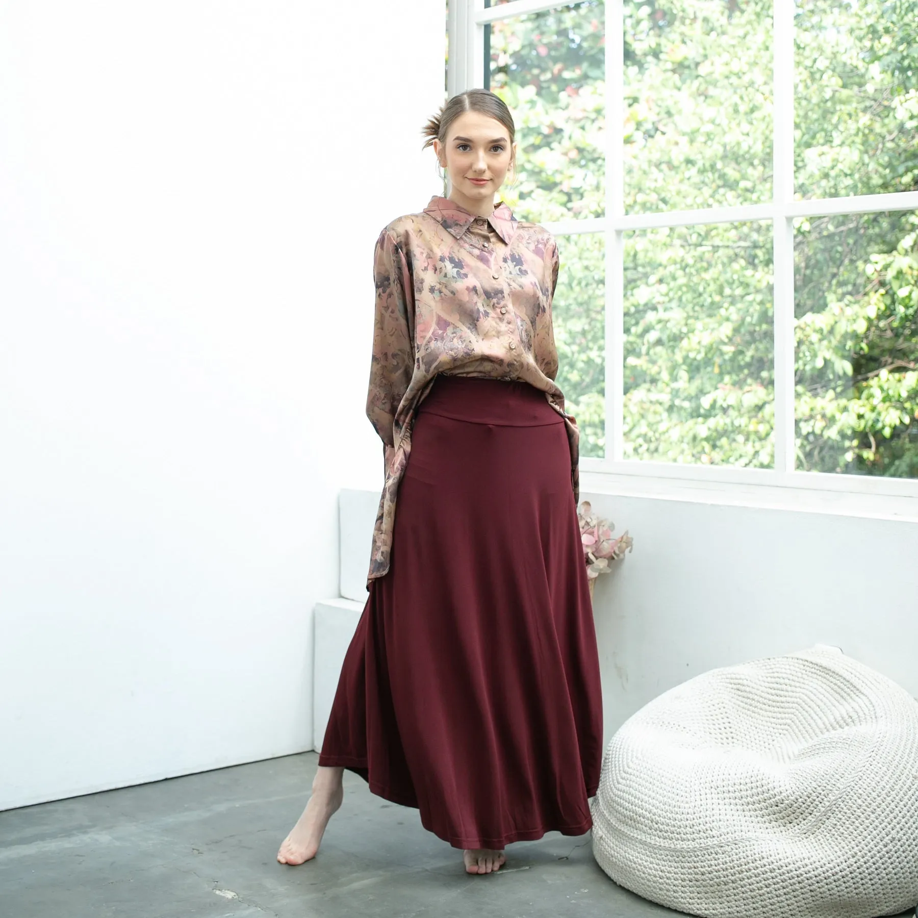 Anza A-Line Skirt - Maroon