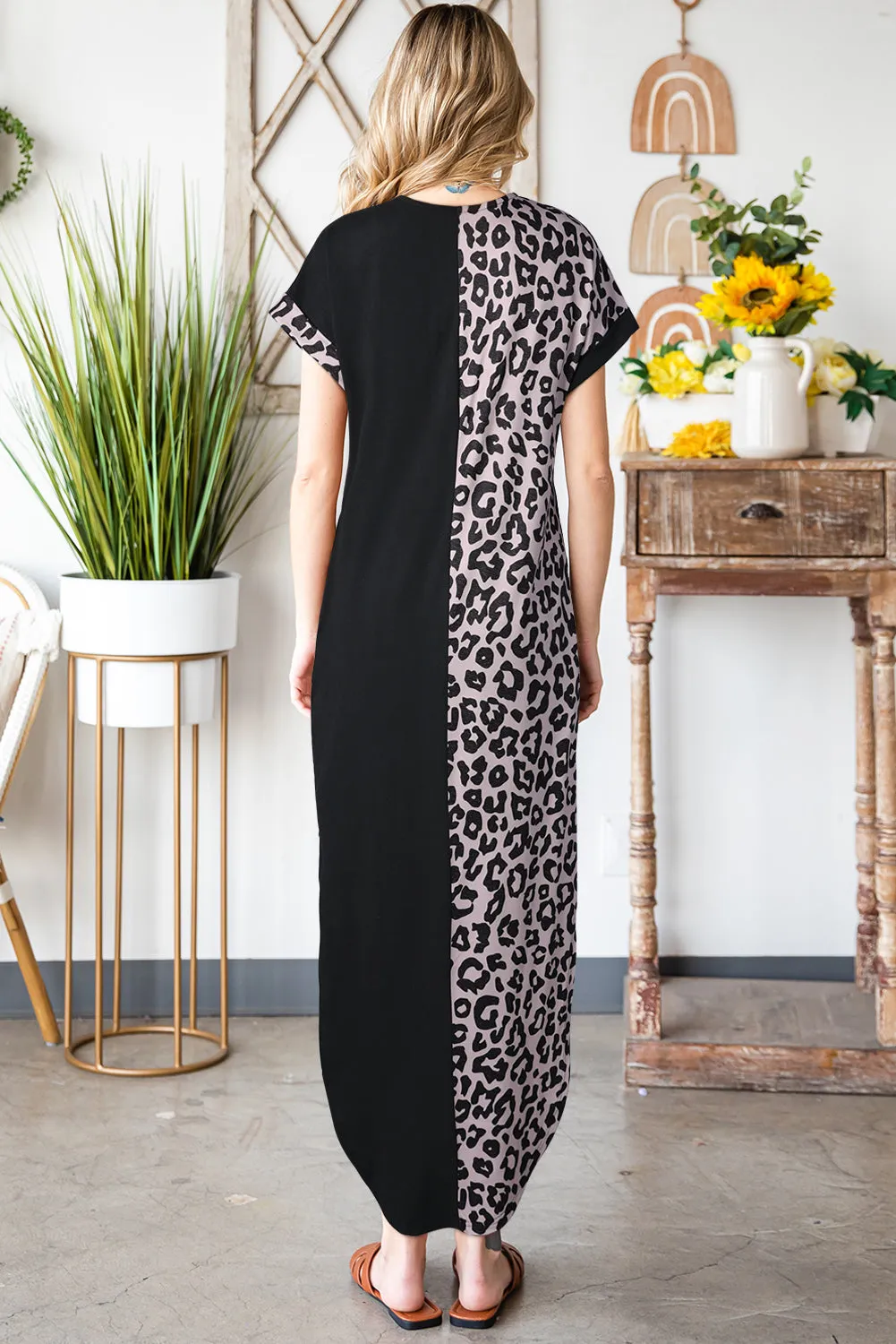 *APP EXCLUSIVE* Leopard Colorblock Maxi Dress