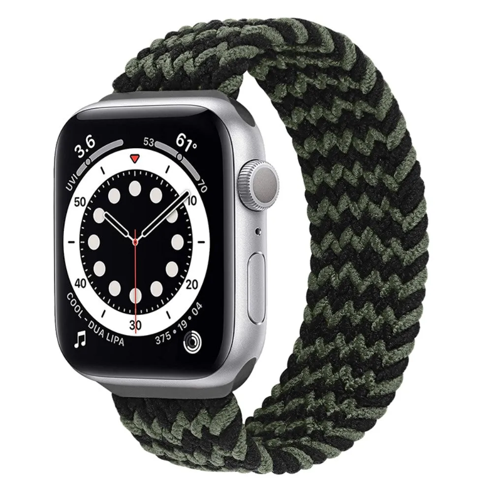 Apple Watch (45mm) elastic watch strap - Black / Green / Size: L