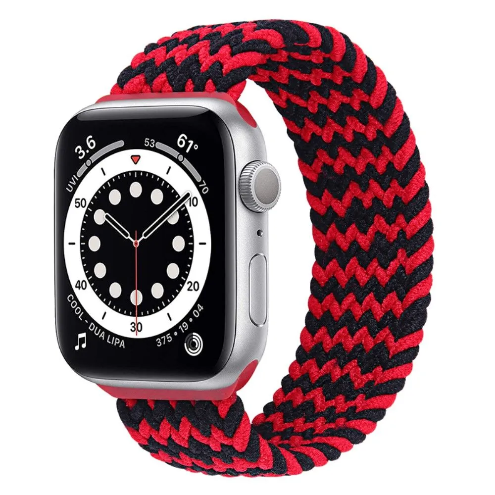 Apple Watch (45mm) elastic watch strap - Black / Red / Size: XL