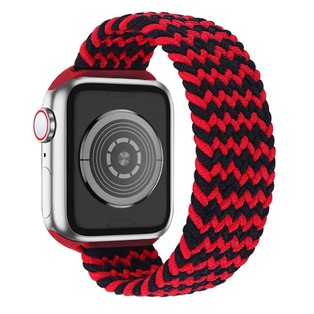 Apple Watch (45mm) elastic watch strap - Black / Red / Size: XL