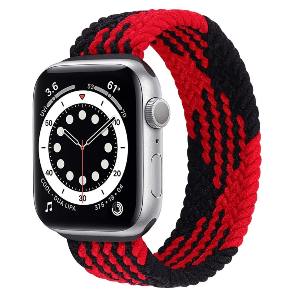 Apple Watch (45mm) elastic watch strap - Black / Red Splicing / Size: XL