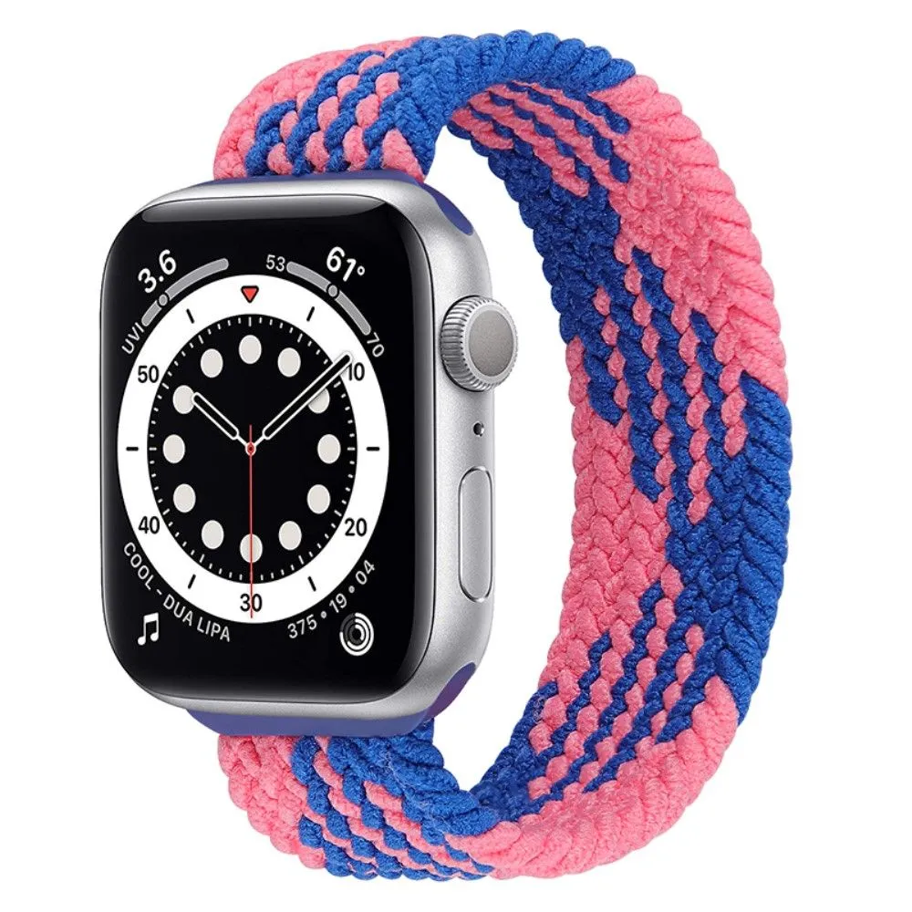 Apple Watch (45mm) elastic watch strap - Blue / Pink Splicing / Size: S