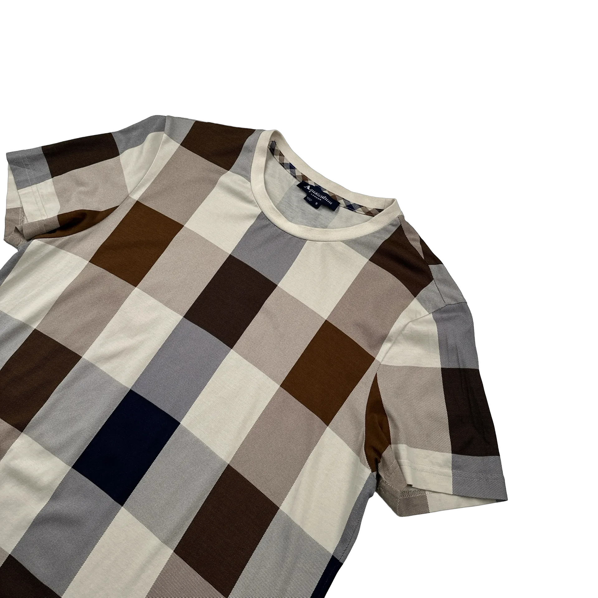 Aquascutum Jumbo Checked T Shirt - Small