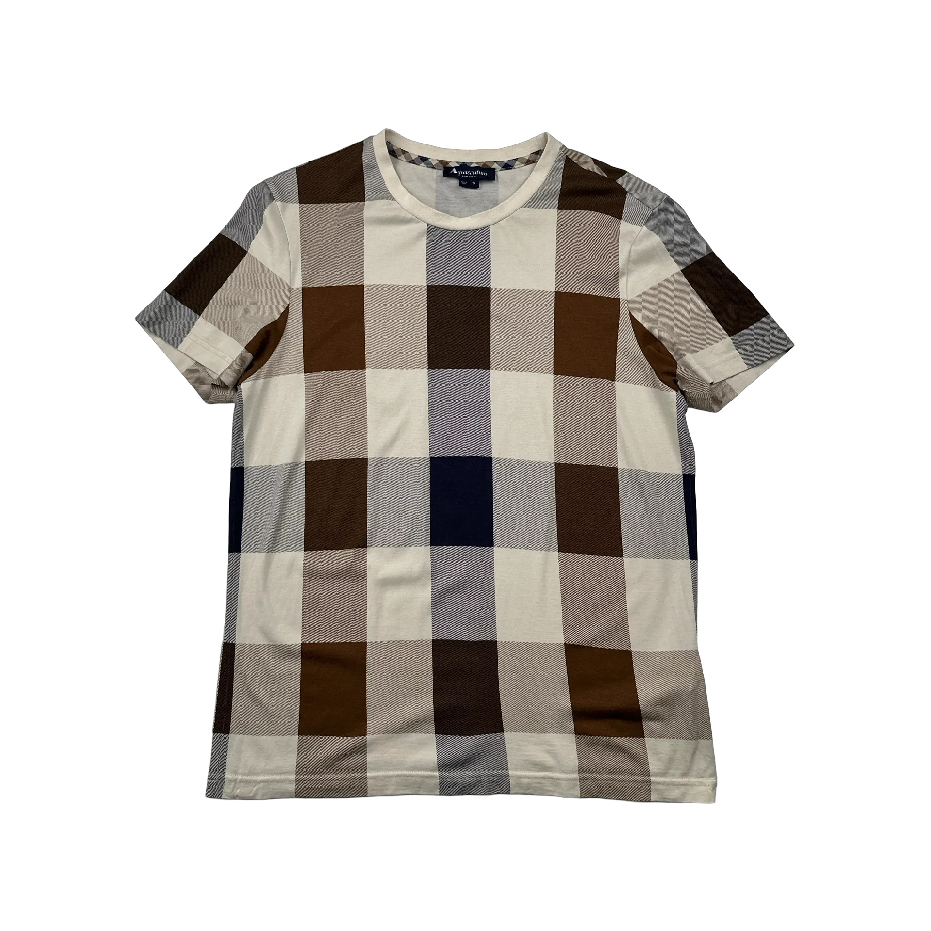 Aquascutum Jumbo Checked T Shirt - Small