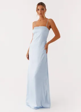 Aster Bloom Maxi Dress - Blue