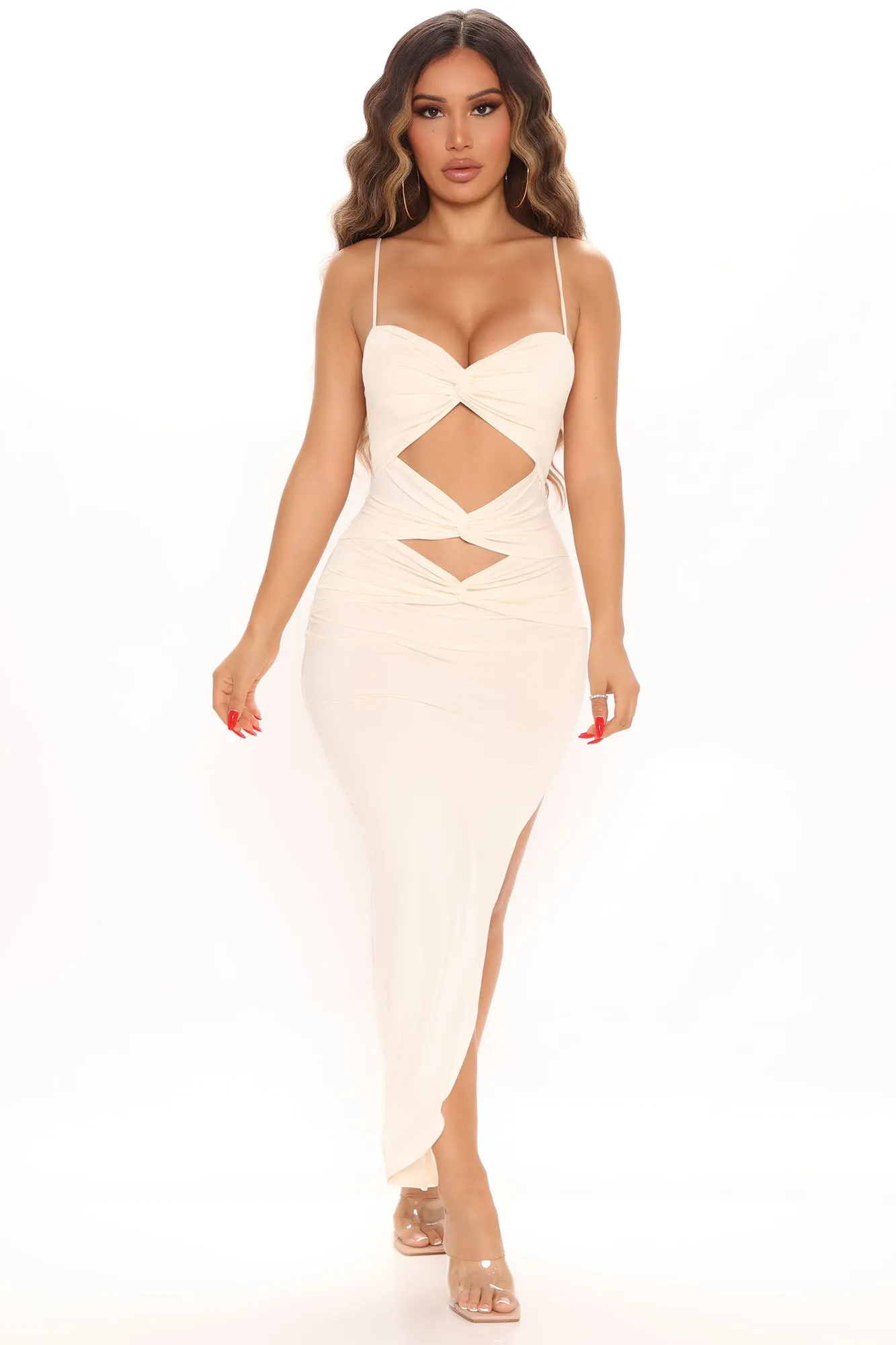 Attention Over Here Maxi Dress - Cream