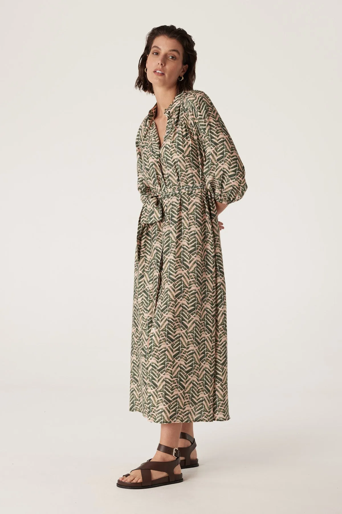 Avalon Maxi Dress - Green Blush Print