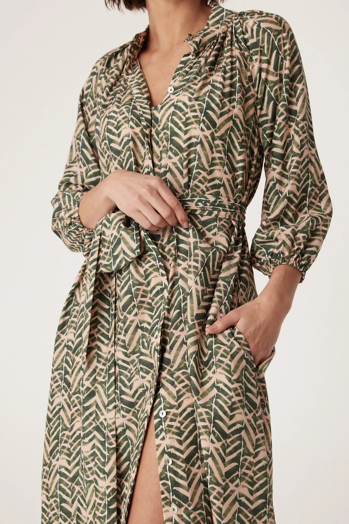 Avalon Maxi Dress - Green Blush Print