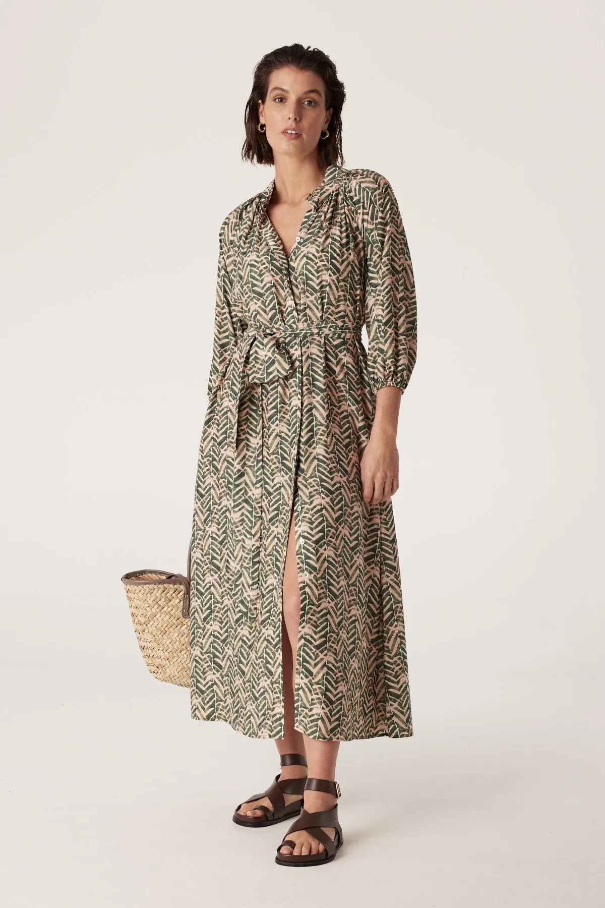 Avalon Maxi Dress - Green Blush Print