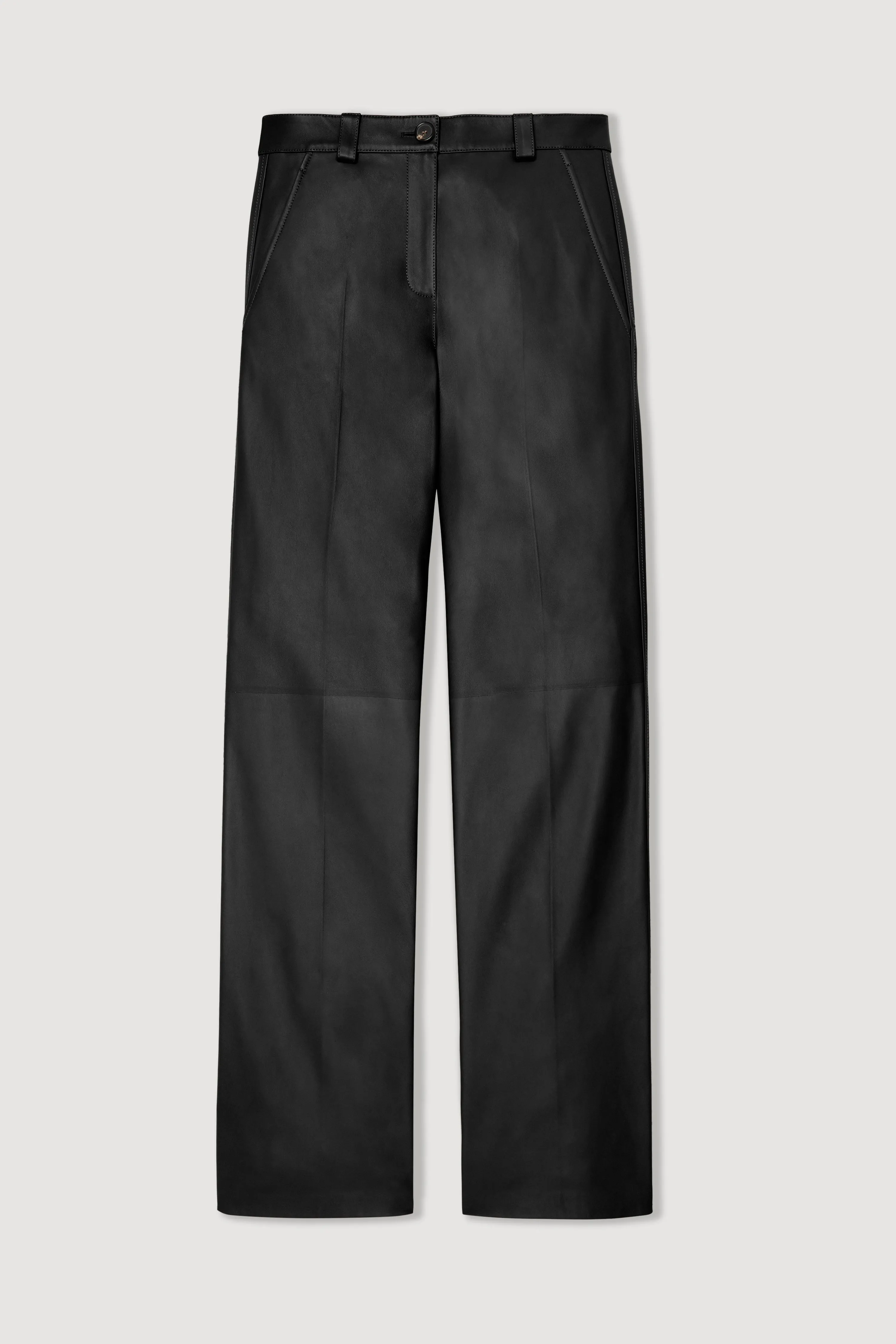 Avery Trouser in Nappa Leather, Black