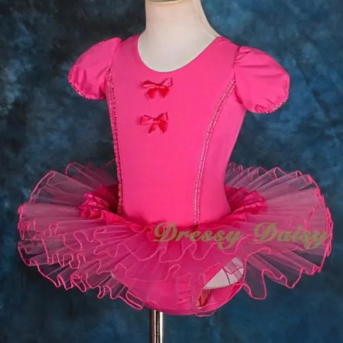 BA036 Girl Bows Lace Ballet Tutu Dancewear Pageant Fairy Dress Up Size 2T-6