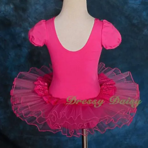 BA036 Girl Bows Lace Ballet Tutu Dancewear Pageant Fairy Dress Up Size 2T-6