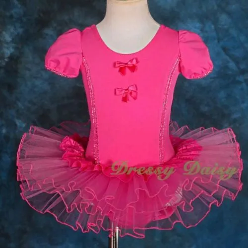 BA036 Girl Bows Lace Ballet Tutu Dancewear Pageant Fairy Dress Up Size 2T-6