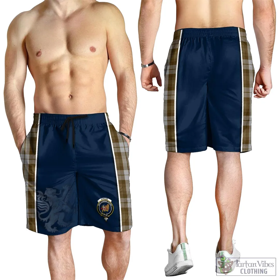 Baillie Dress Tartan Men's Shorts with Family Crest and Lion Rampant Vibes Sport Style