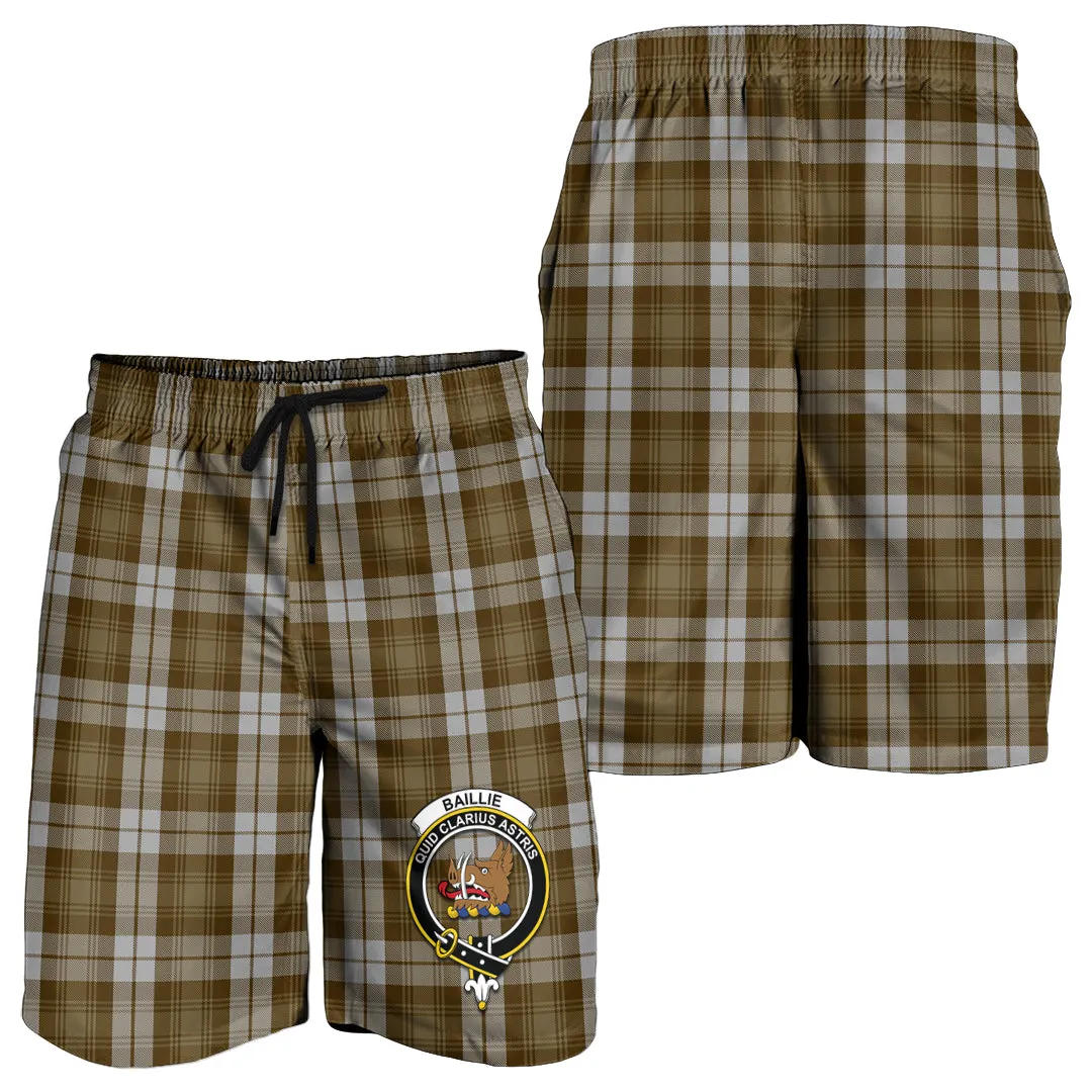 Baillie Dress Tartan Mens Shorts with Family Crest