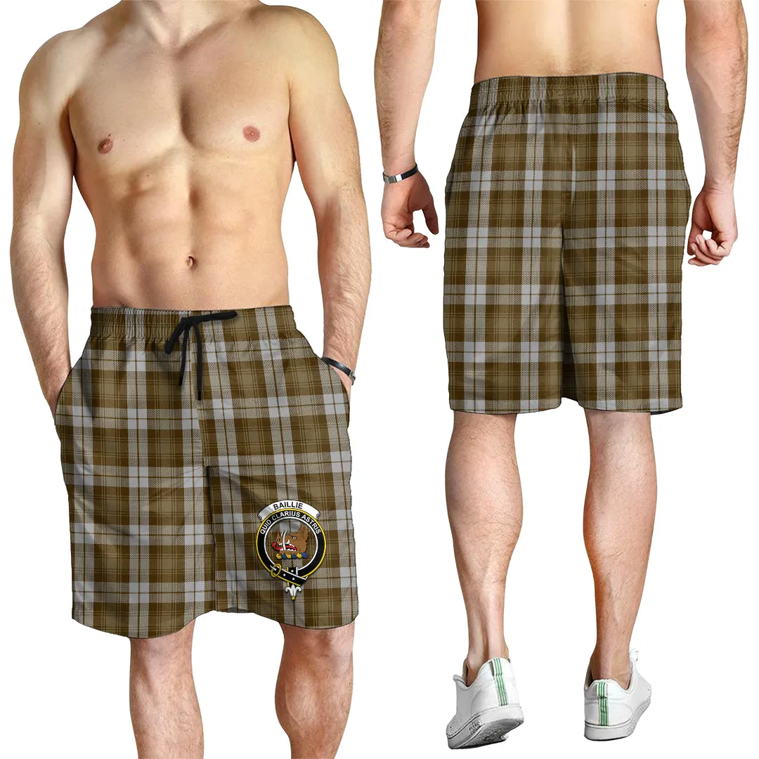 Baillie Dress Tartan Mens Shorts with Family Crest