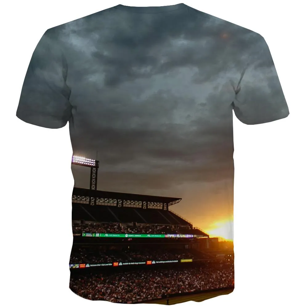 Baseball T-shirt Men Stadium Tshirt Anime Game Tshirts Cool White Tshirt Printed