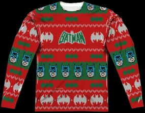 Batman Ugly Christmas Faux Sweater Long Sleeve Tee