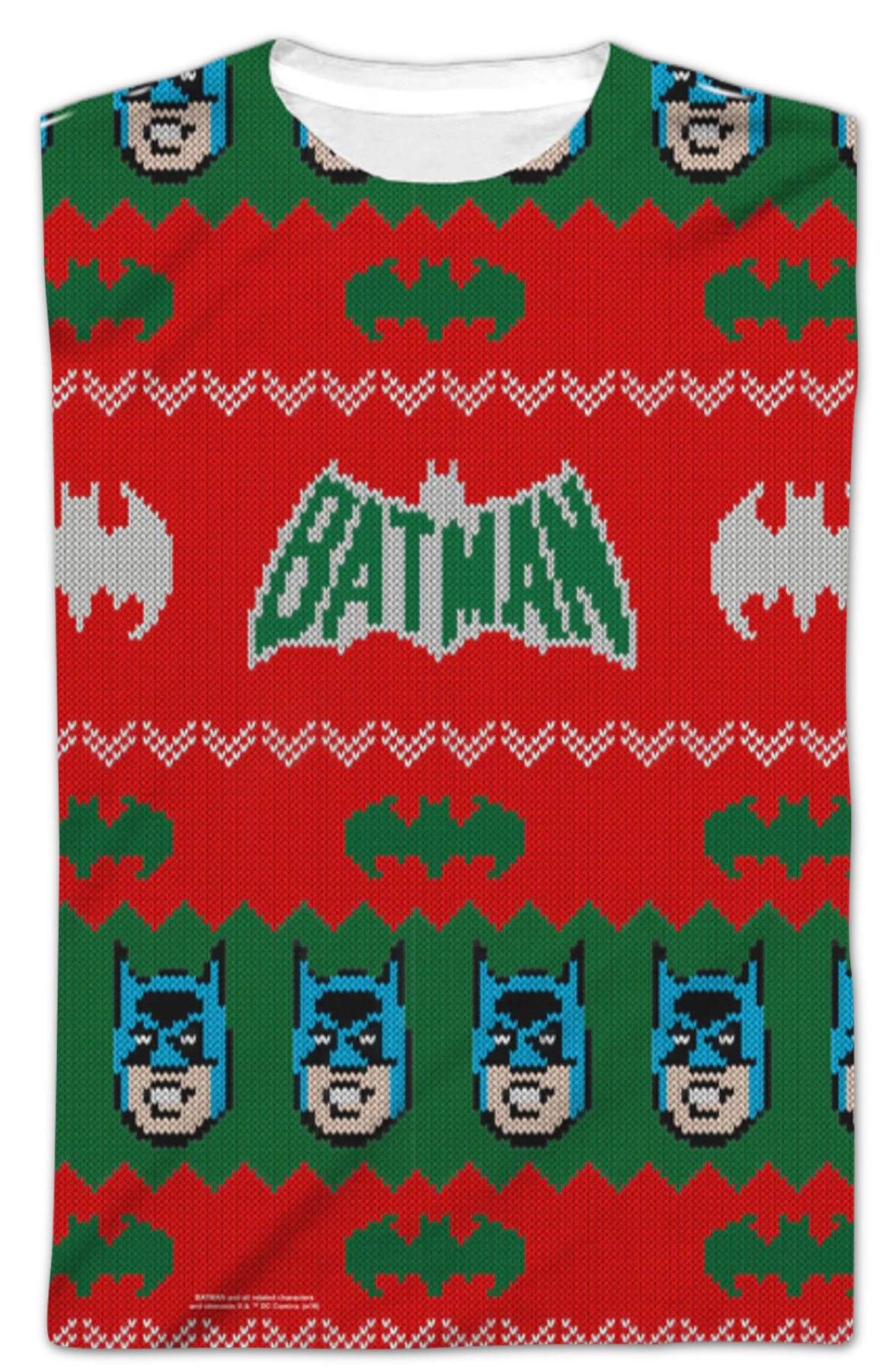 Batman Ugly Christmas Faux Sweater Long Sleeve Tee