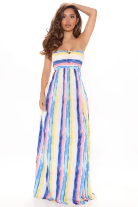 Belize Trip Maxi Dress - Blue/combo