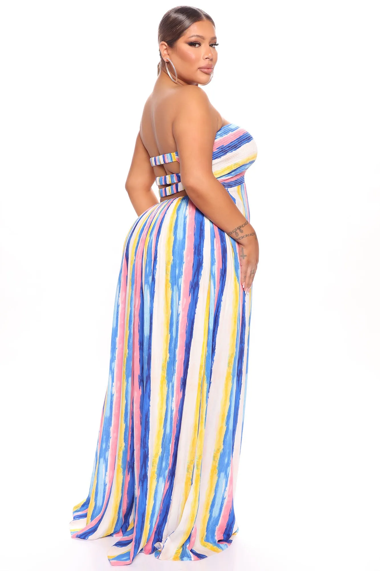 Belize Trip Maxi Dress - Blue/combo