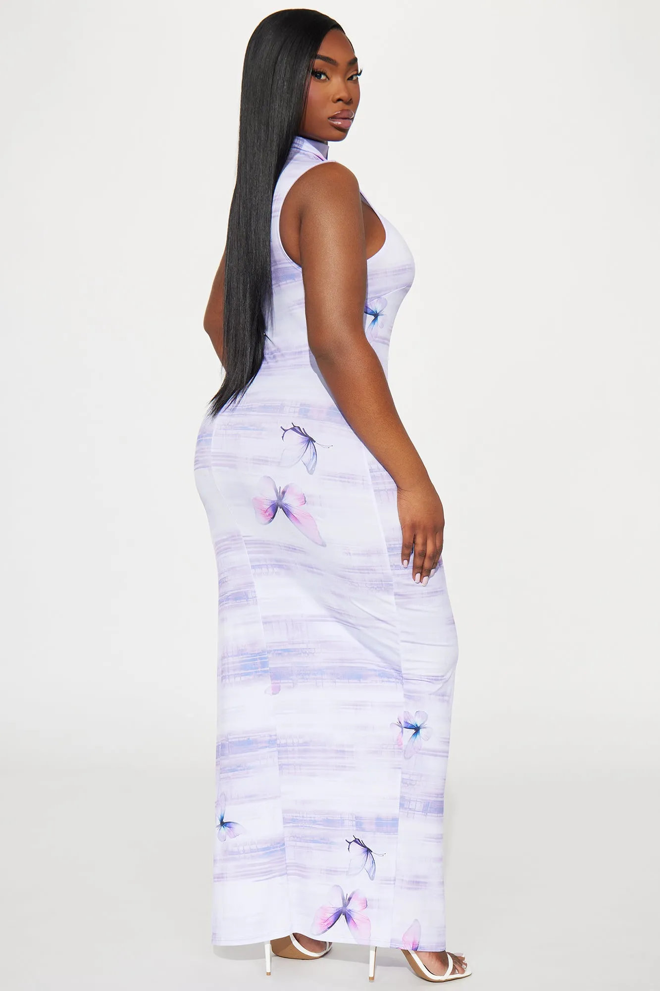 Bella Butterfly Maxi Dress - Lavender