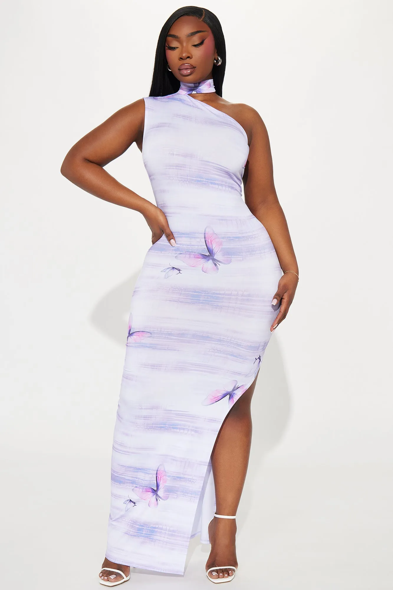 Bella Butterfly Maxi Dress - Lavender