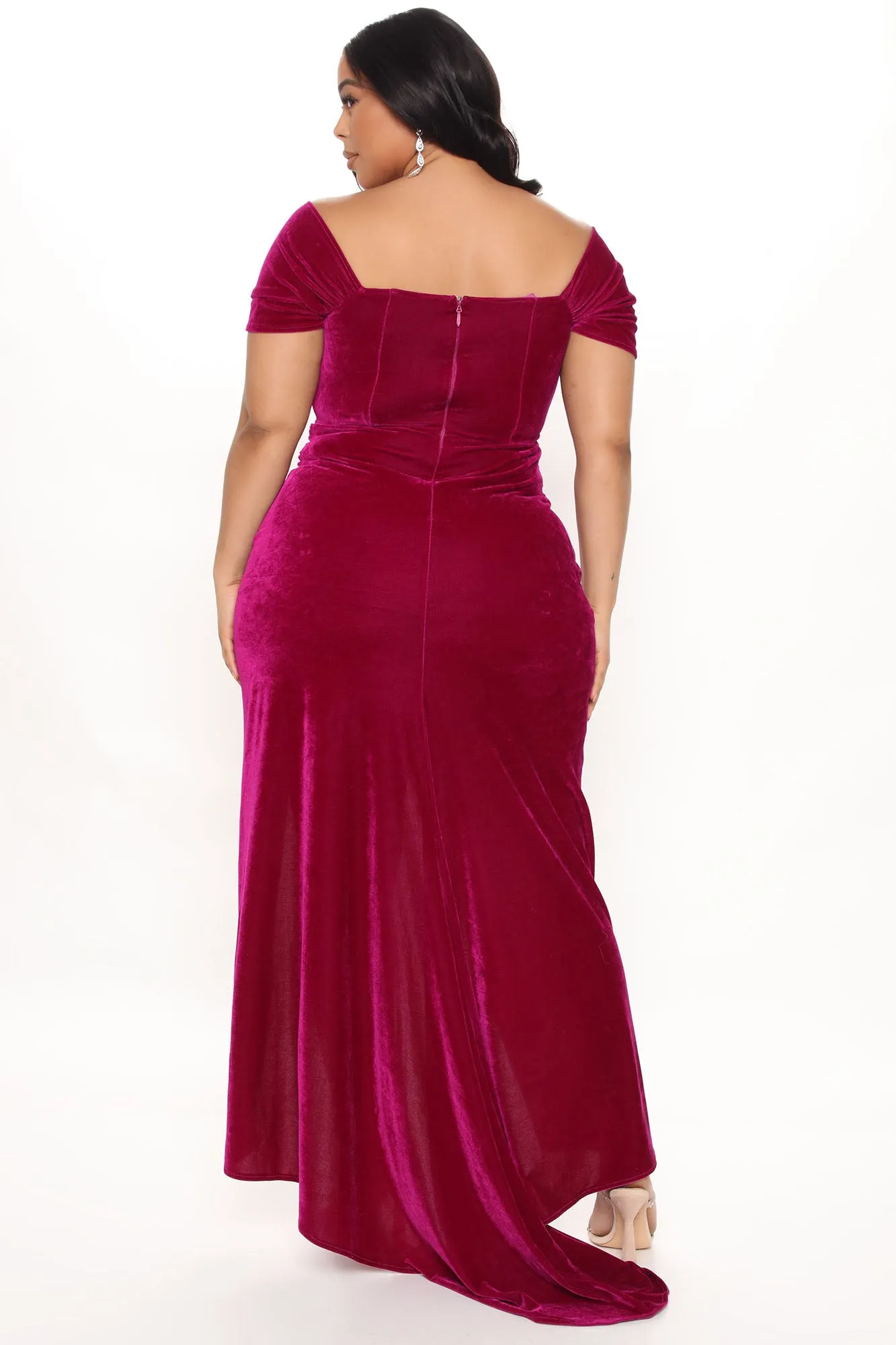 Best Night Ever Velvet Gown - Magenta