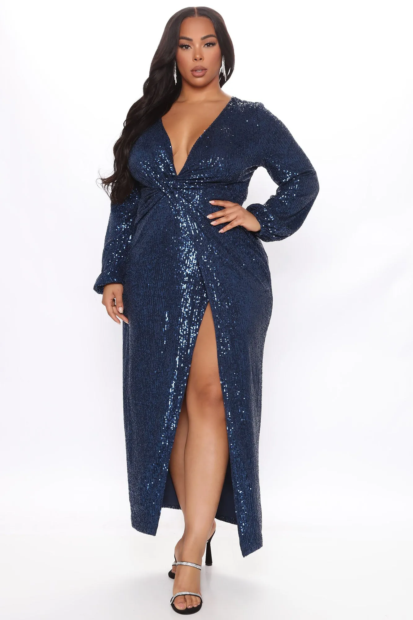 Betting On You Sequin Maxi Dress - Navy