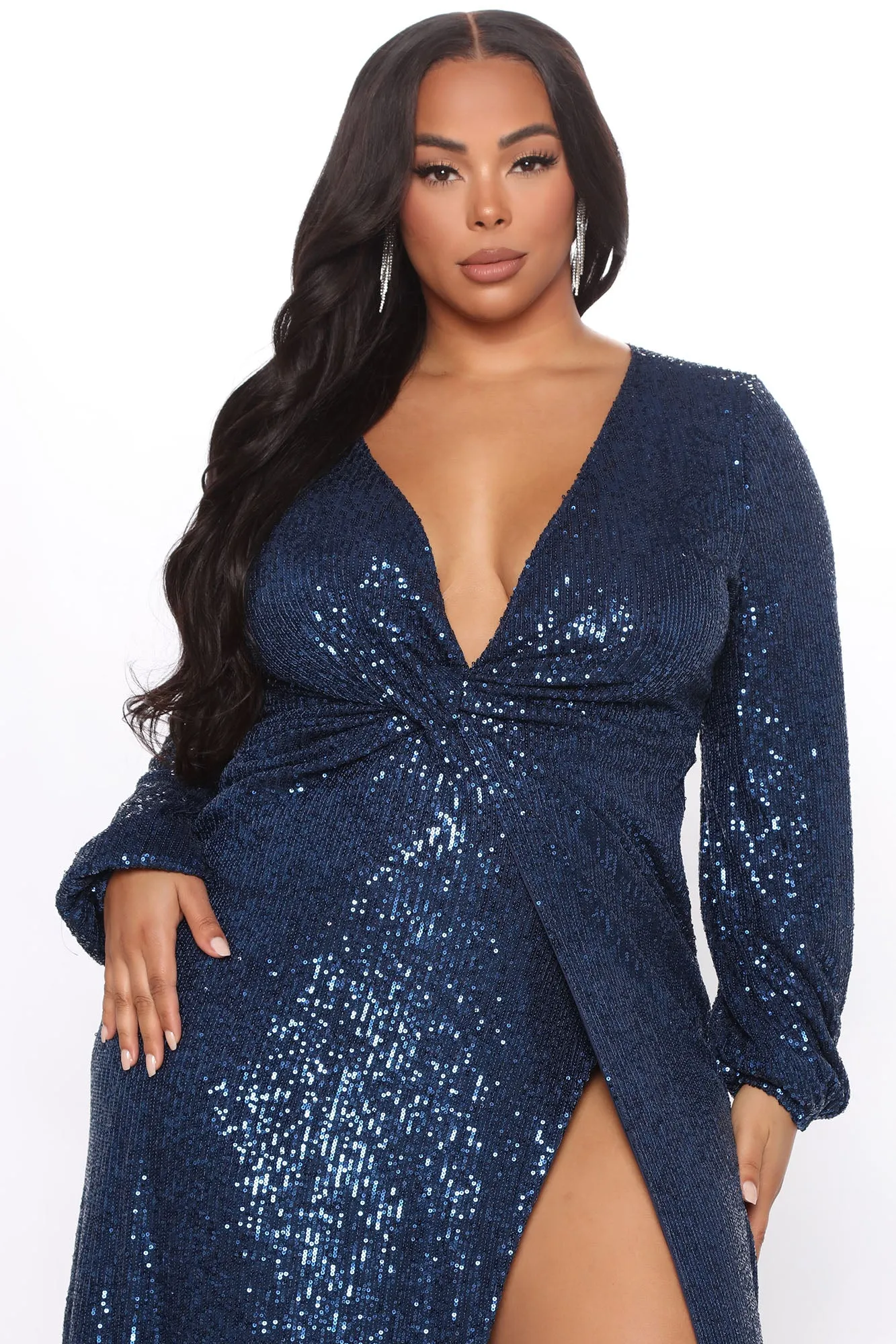 Betting On You Sequin Maxi Dress - Navy