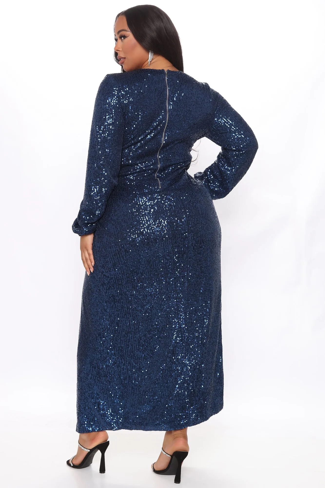 Betting On You Sequin Maxi Dress - Navy