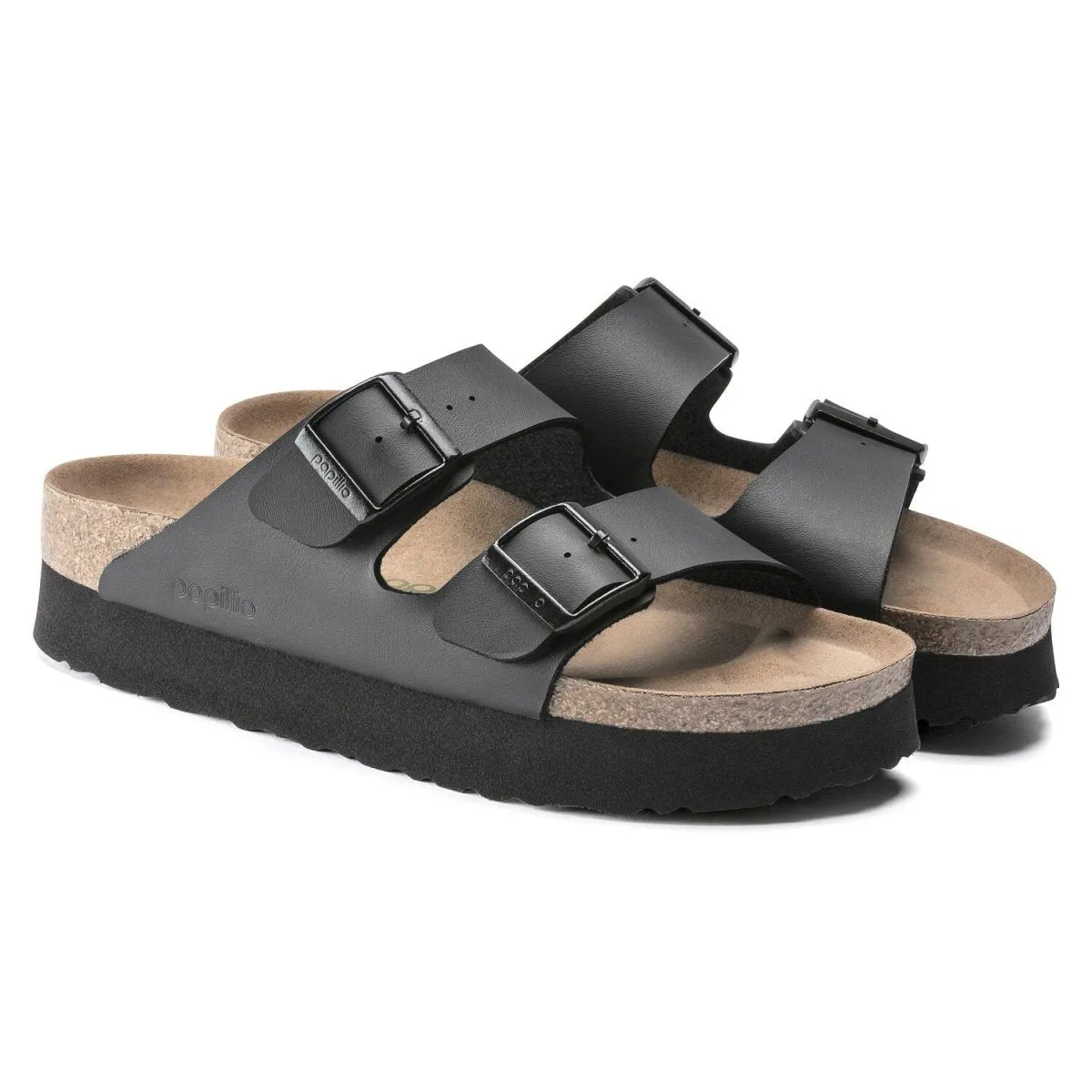 Birkenstock Women's Arizona Platform Vegan Birko-Flor Black